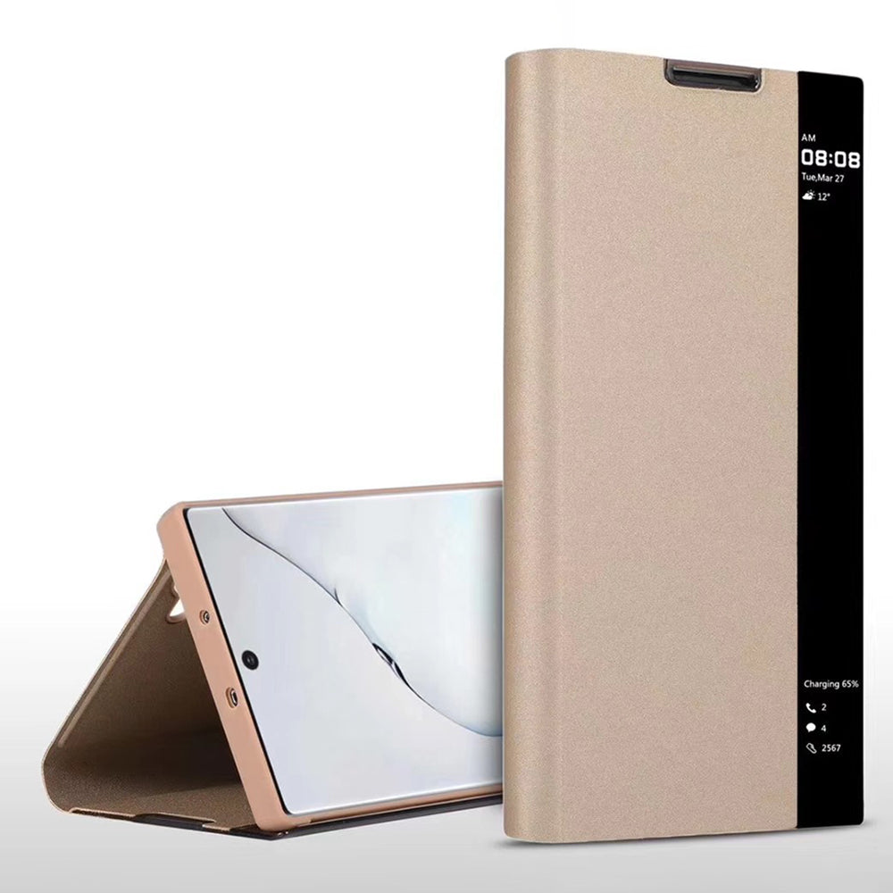 Smart Window Wake/Sleep Function Leather Hold Case For Galaxy Note 20 Ultra