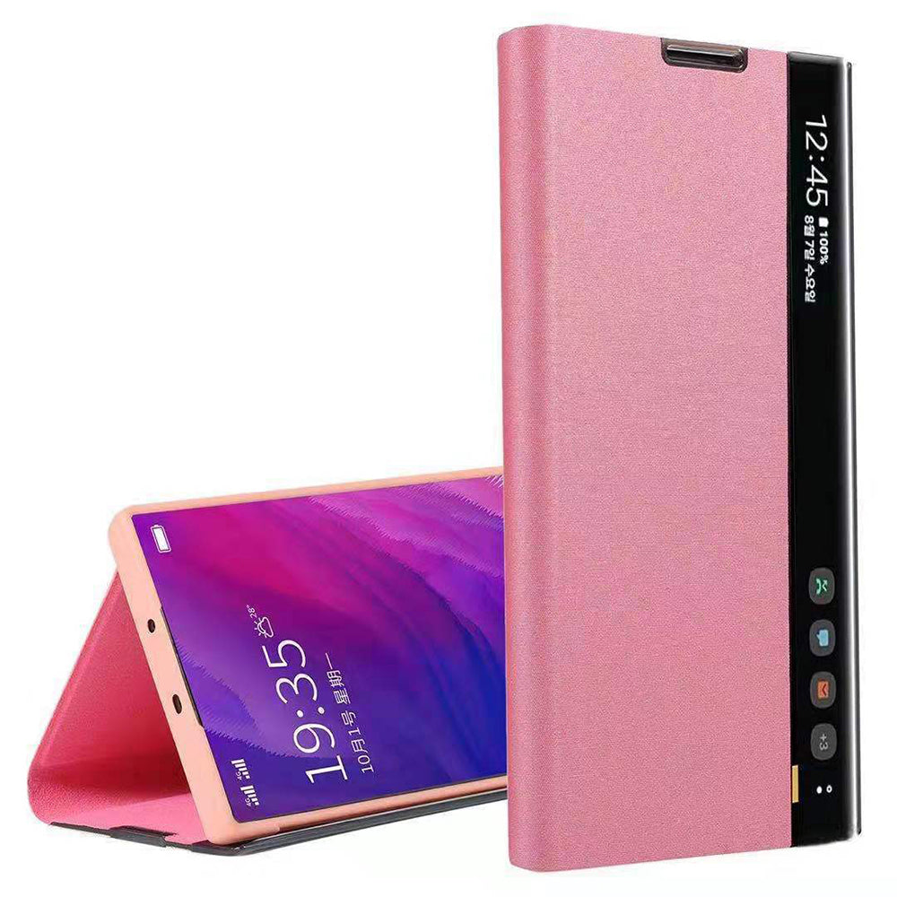 Smart Window Wake/Sleep Function Leather Hold Case For Galaxy Note 20 Ultra