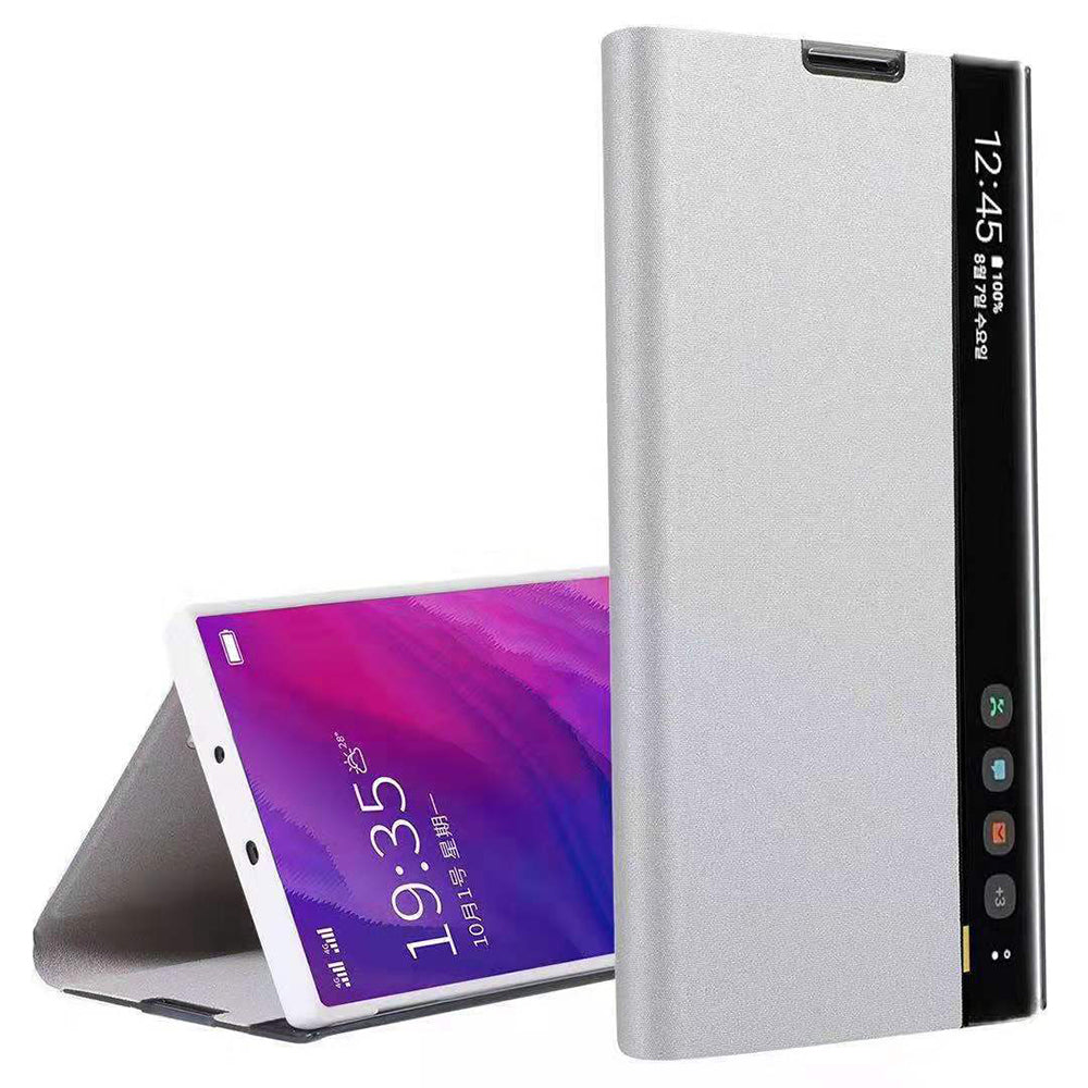 Smart Window Wake/Sleep Function Leather Hold Case For Galaxy Note 20 Ultra