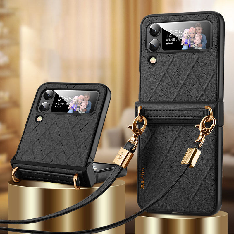 Crossbody Folding Leather Case For Samsung Galaxy Z Flip4