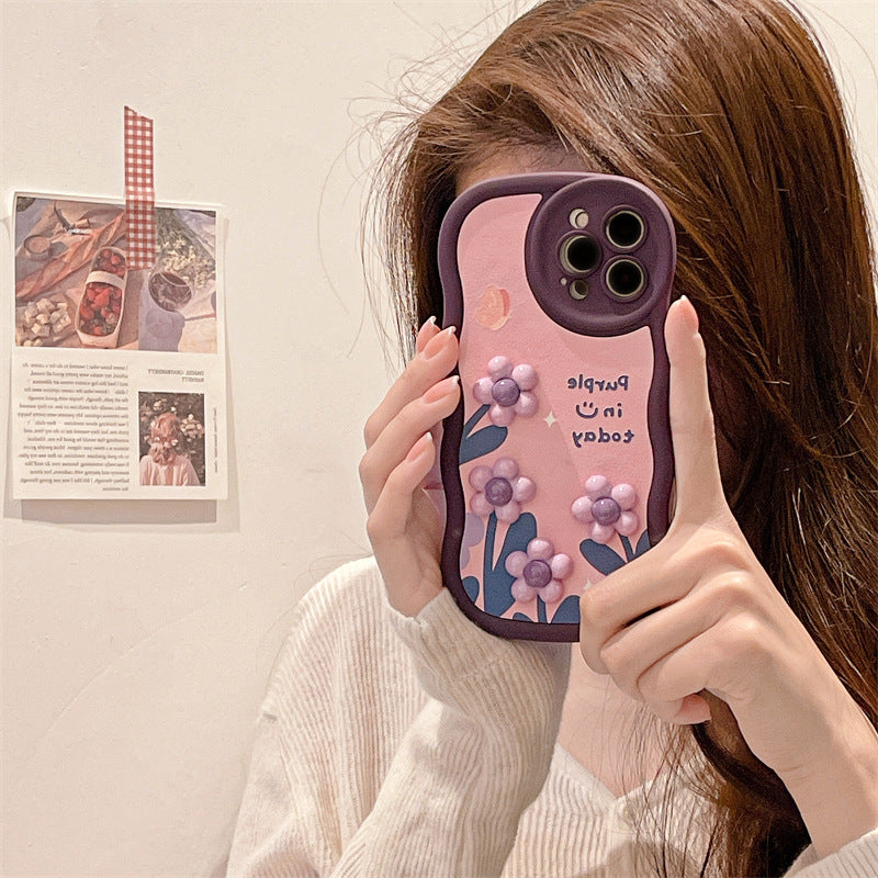 Internet Celebrity Explosion Three-dimensional Flower iPhone Case