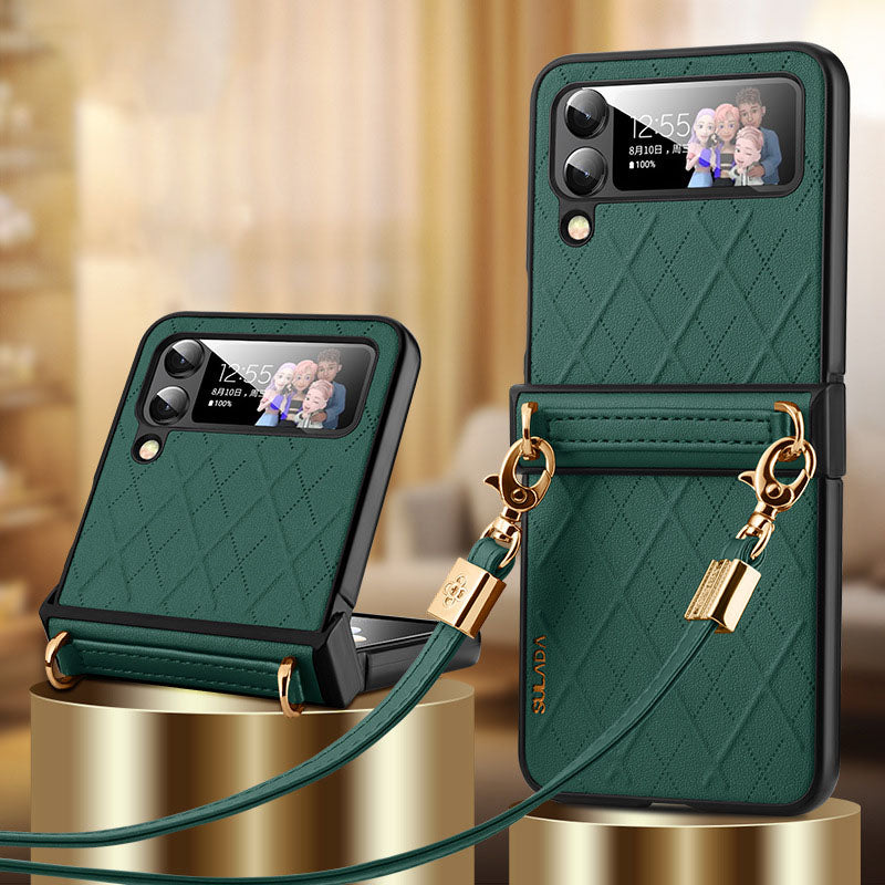 Crossbody Folding Leather Case For Samsung Galaxy Z Flip4