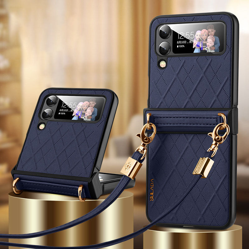 Crossbody Folding Leather Case For Samsung Galaxy Z Flip4