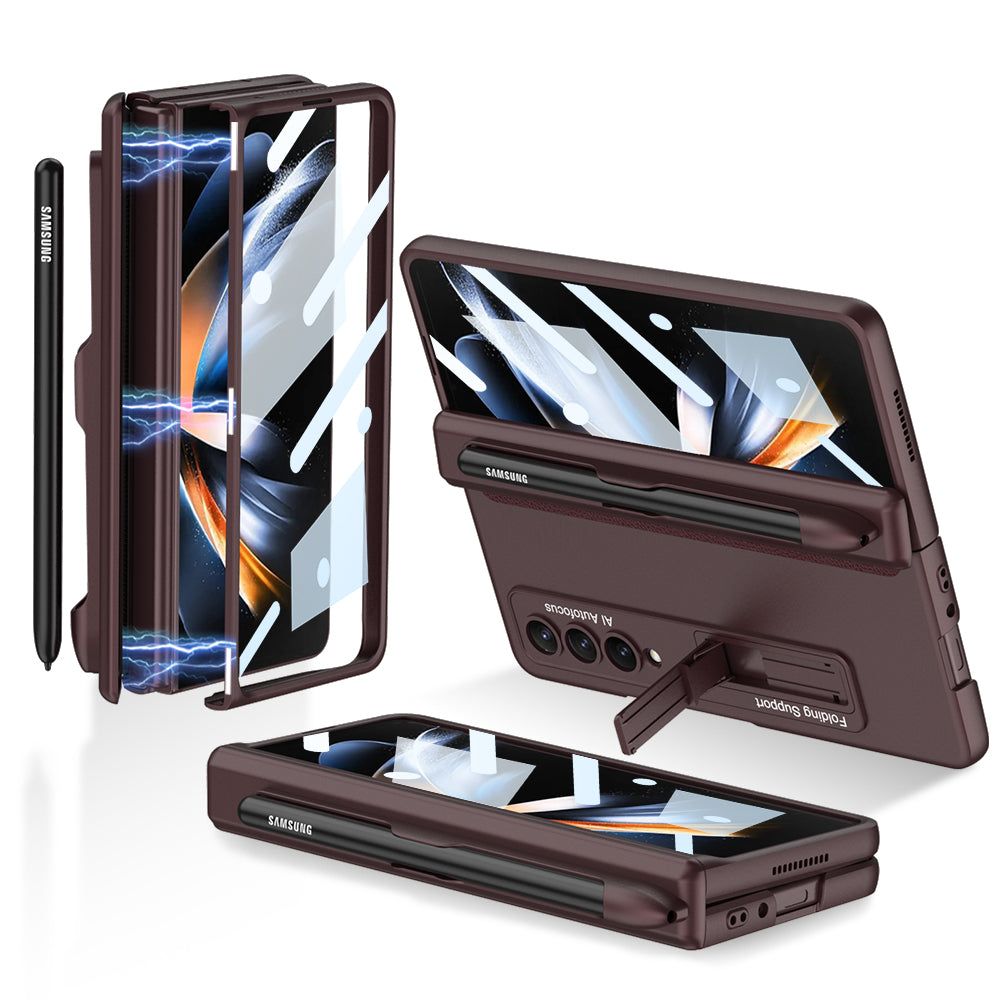 Magnetic Hinge Holder Screen Protector S Pen Slot Case for Samsung Galaxy Z Fold4