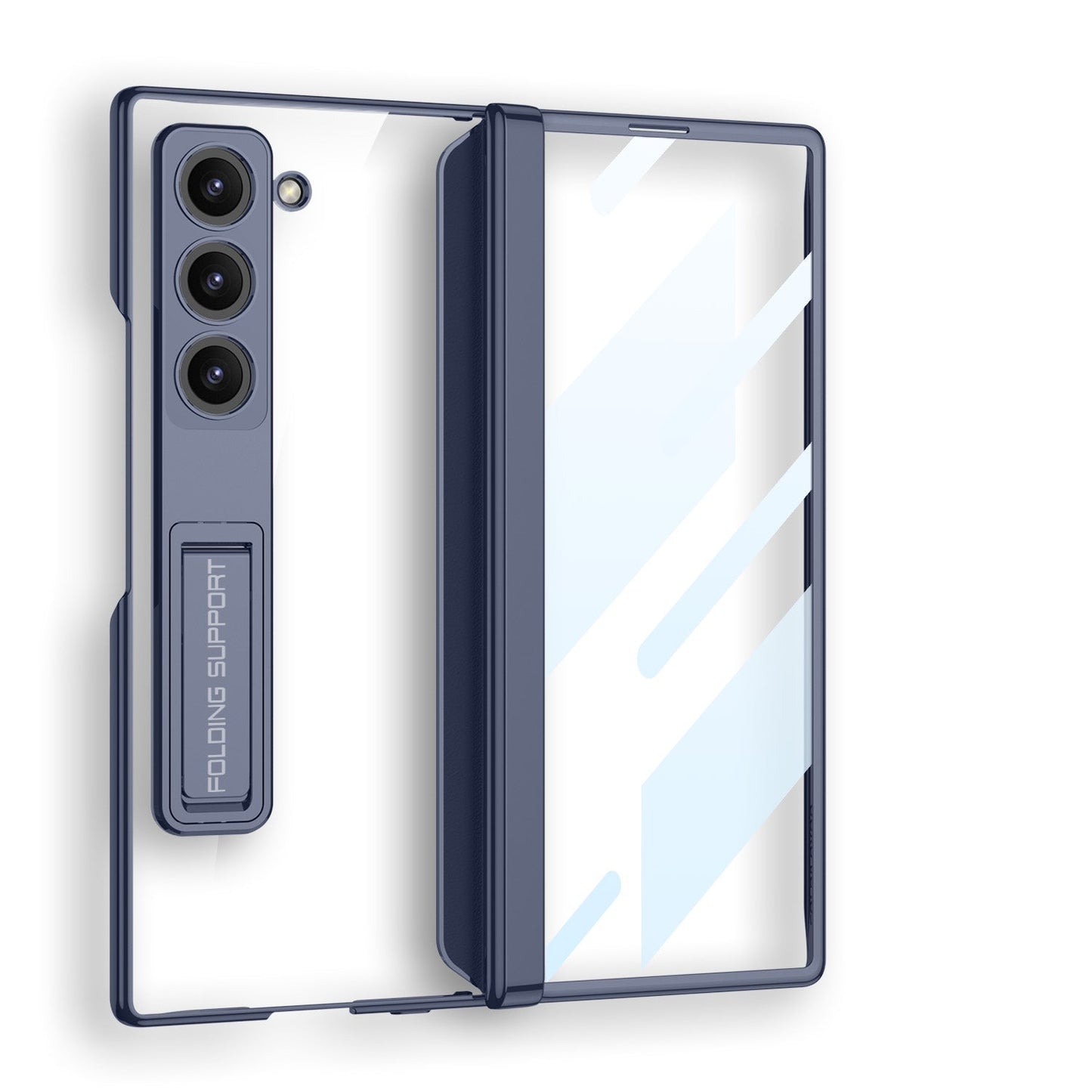 Electroplated Magnetic Hinge Kickstand Integrated Film Clear Case for Galaxy Z Fold7