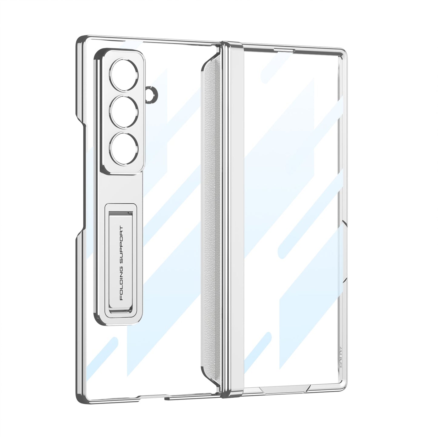 Electroplated Magnetic Hinge Kickstand Integrated Film Clear Case for Galaxy Z Fold7