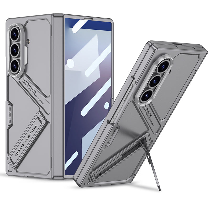 Mecha Style Magnetic Hinge Holder Film Integration Case for Galaxy Z Fold7
