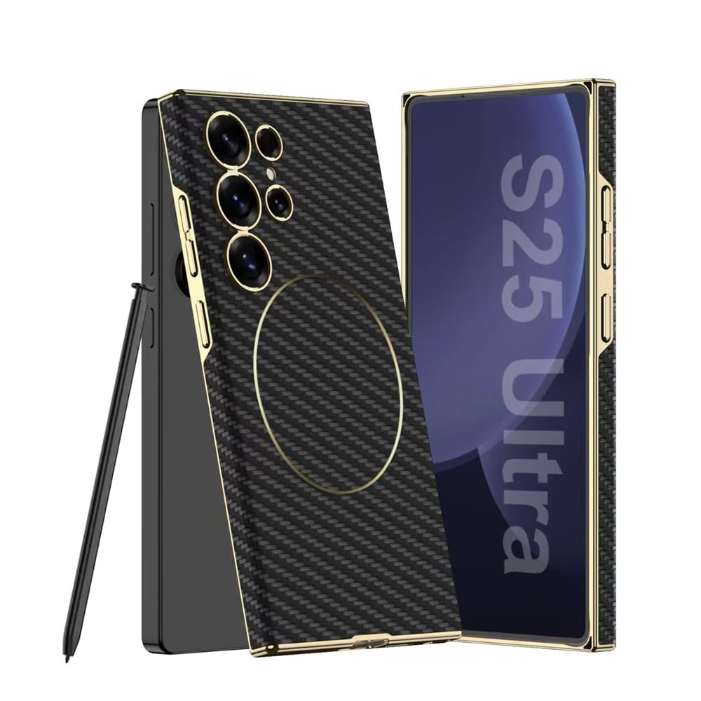 Magnetic Electroplated Leather Case for Galaxy S23 Ultra