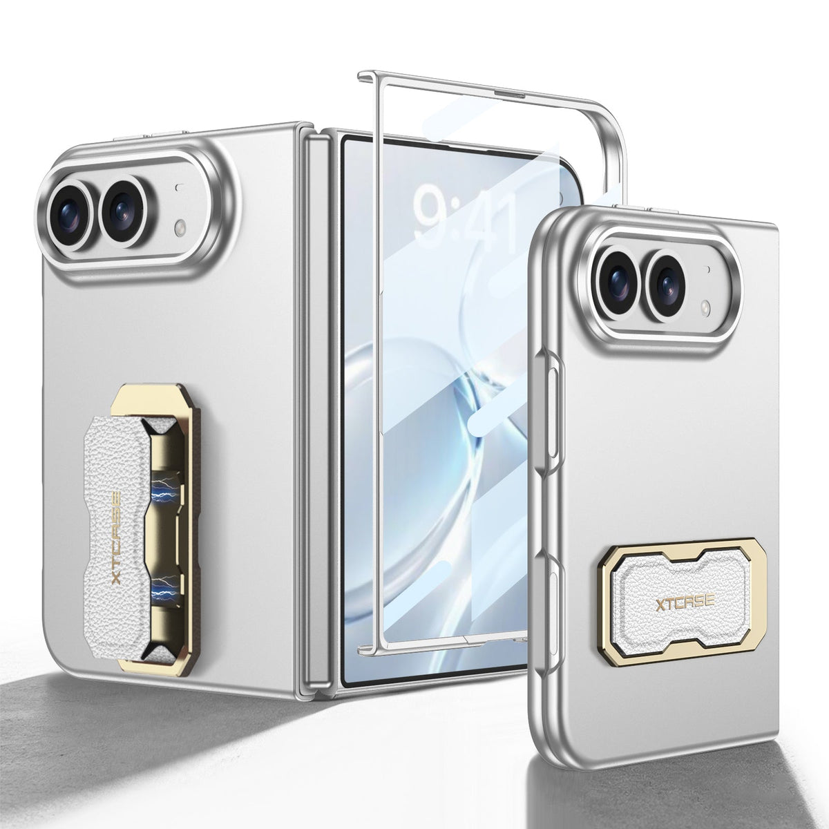 iPhone Duo | Slim Full?Coverage Phone Case Built-in Tempered Glass Film & Magnetic Finger?Ring Grip