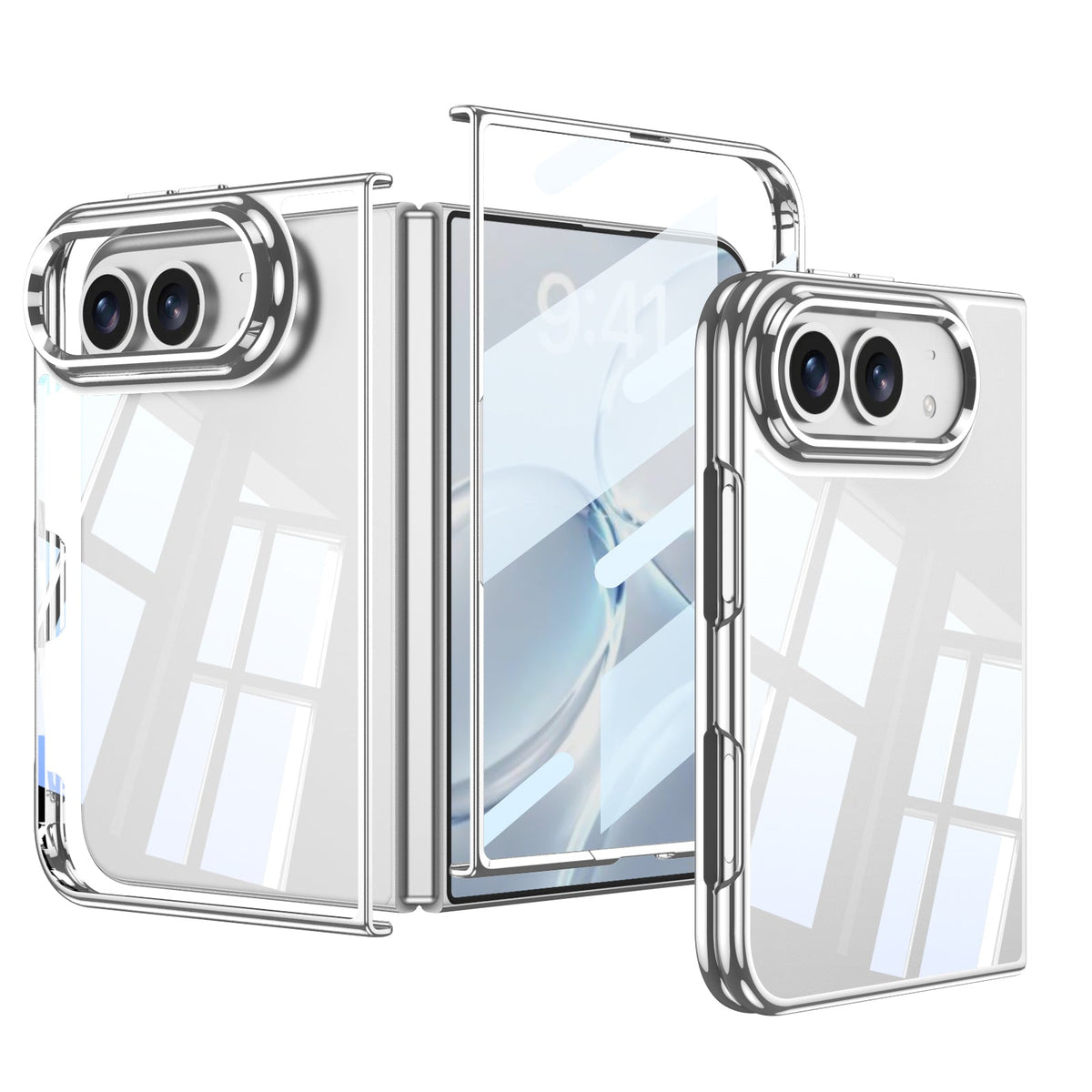 iPhone Duo | Ultra?Slim Clear Plating Phone Case Built-in Tempered Glass Film