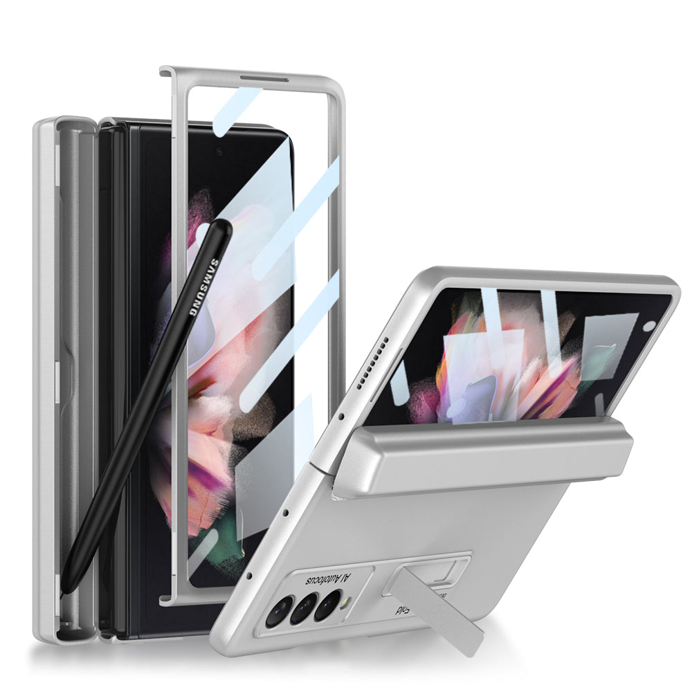 Magnetic Hinge Metal Bracket Screen Protector Film S Pen Slot Case for Galaxy Z Fold3