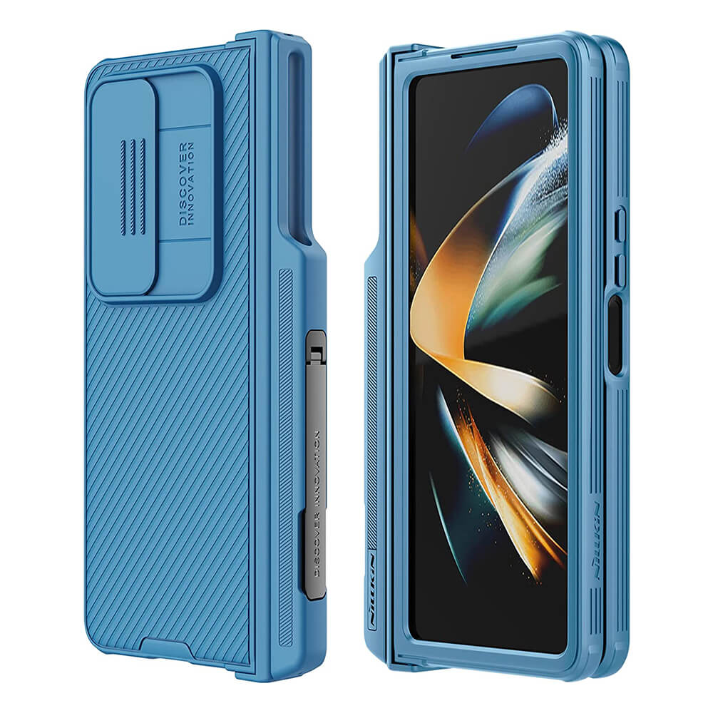 Metal Bracket Lens slide Protector Case with S Pen Slot for Galaxy Z Fold4