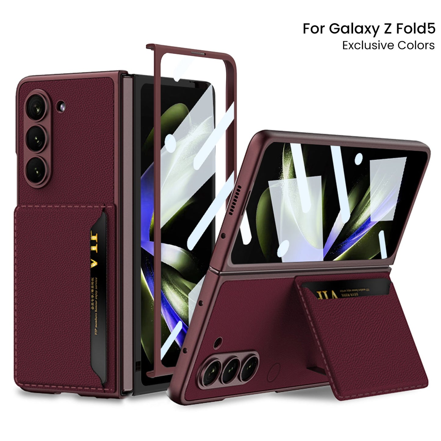 Card Bag Holder Tempered Film Integrated Leather Case for Galaxy Z Fold7