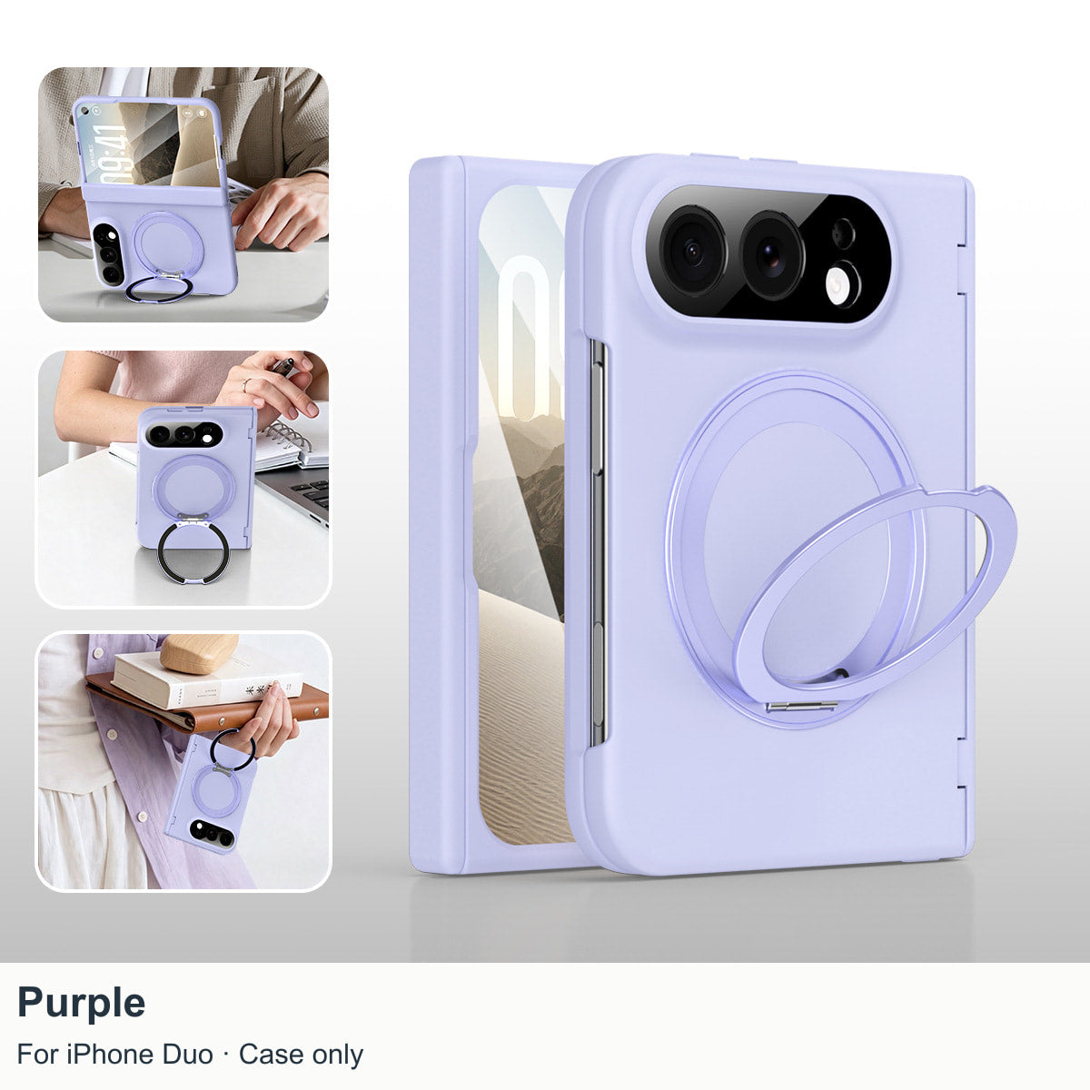 iPhone Duo | Magnetic Case with 360?? Ring Stand & Glass Front