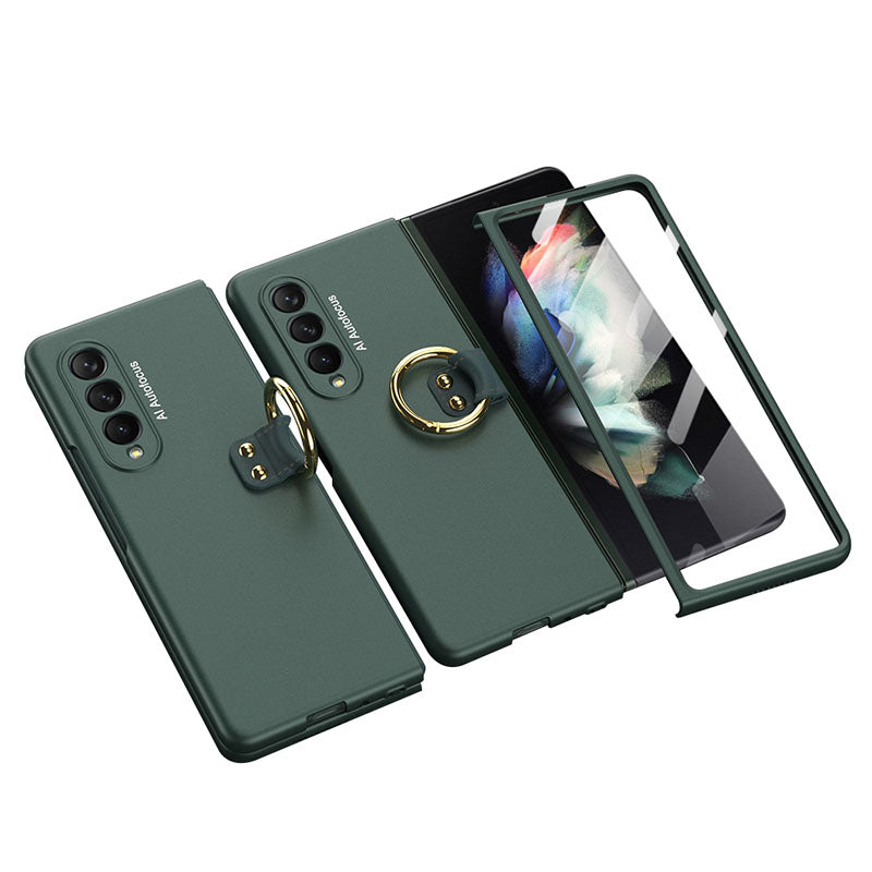 Ultra-thin Ring Holder Tempered Film Cover for Galaxy Z Fold3