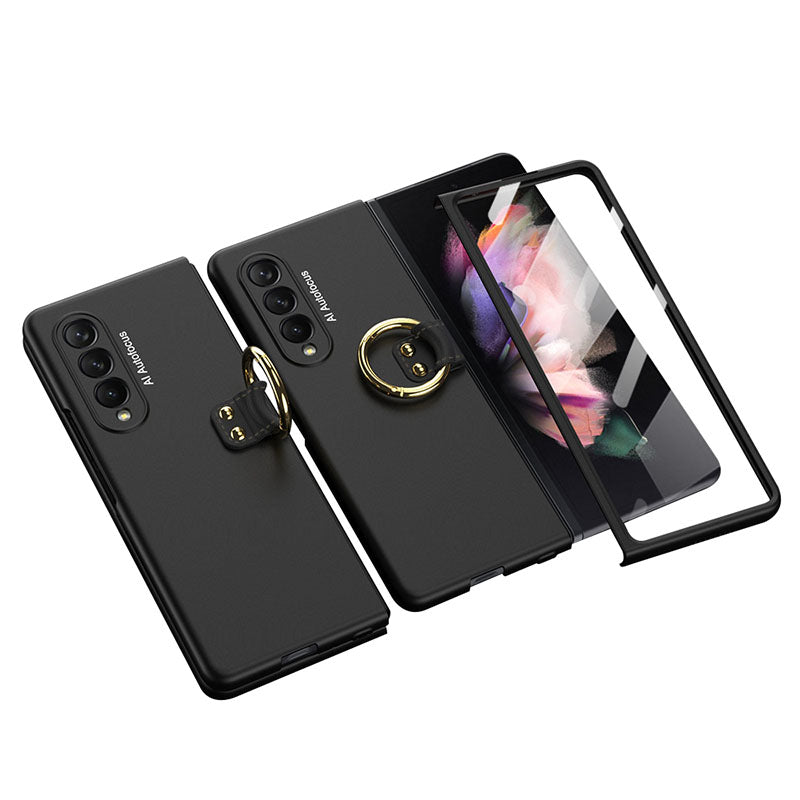Ultra-thin Ring Holder Tempered Film Cover for Galaxy Z Fold3