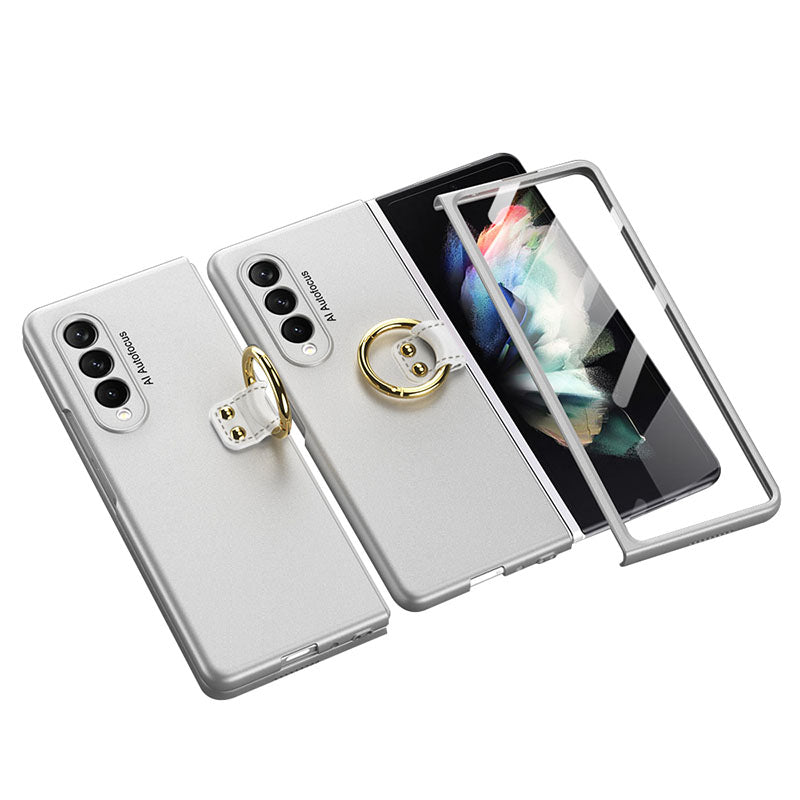 Ultra-thin Ring Holder Tempered Film Cover for Galaxy Z Fold3