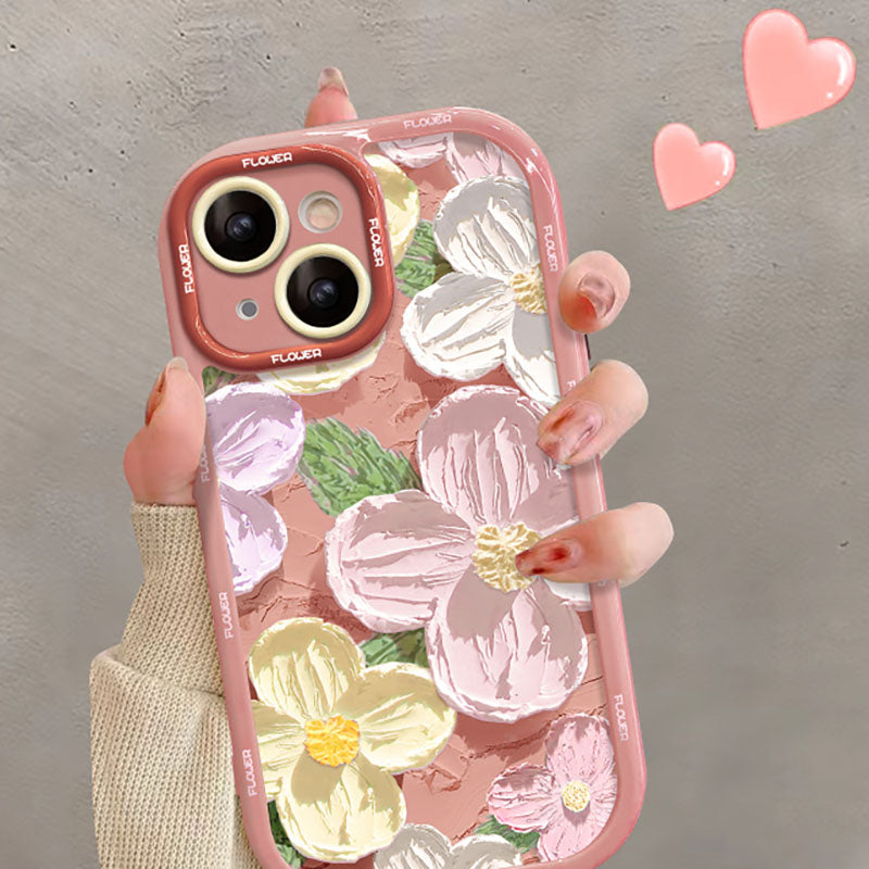 Oil Painting Flower iPhone Cream Case - imhave