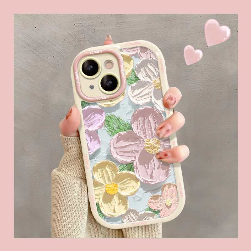 Oil Painting Flower iPhone Cream Case - imhave