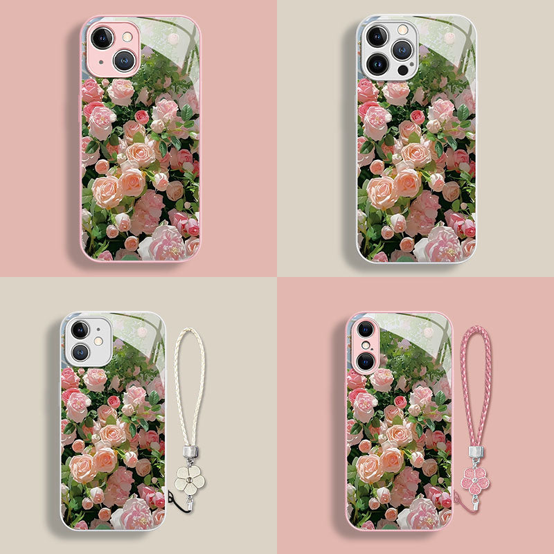 Full-screen Rose Liquid Glass iPhone Case