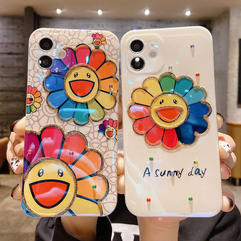 Sunflower Smiley Face iPhone Case