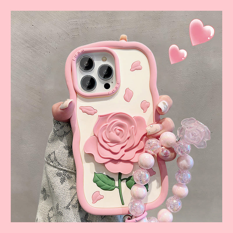 Three-dimensional Pink Flower iPhone Case - imhave