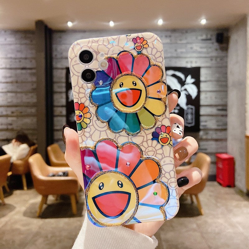 Sunflower Smiley Face iPhone Case