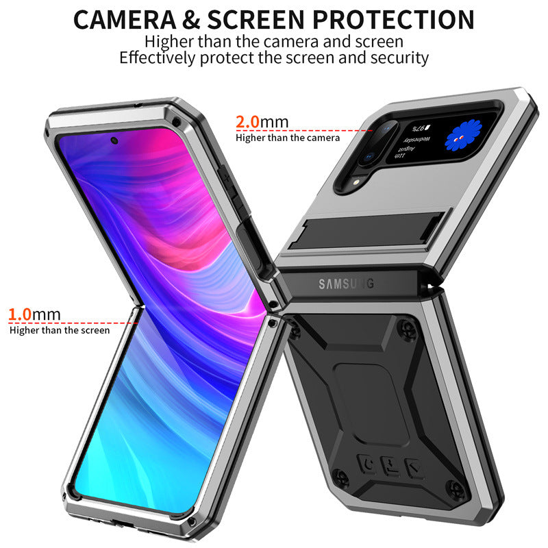Metal Aluminum Alloy Shock Proof Military Grade Protection Case For Galaxy Z Flip3 / Flip4 - imhave