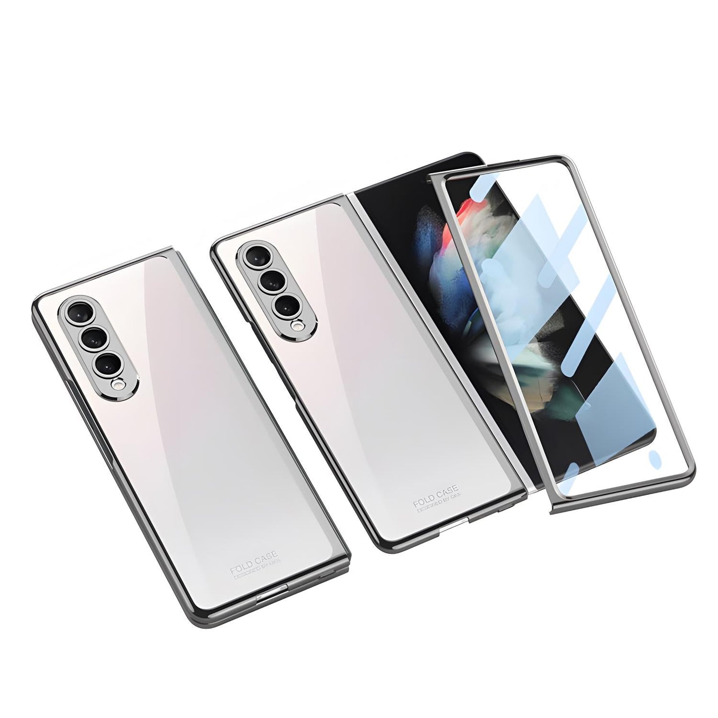Electroplating Screen Protector Film Integrated Case for Samsung Galaxy Z Fold5/4/3