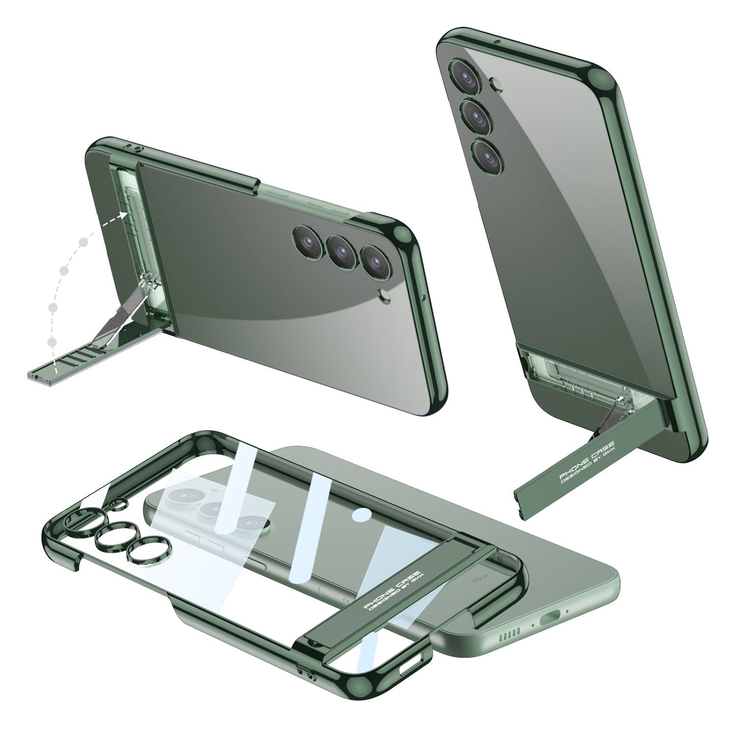 3 Level Adjustable Holder Plating Case for Samsung Galaxy S23 Plus - imhave