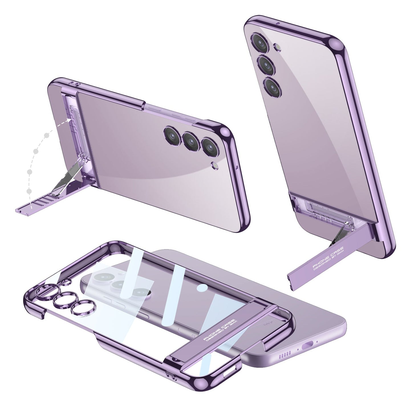 3 Level Adjustable Holder Plating Case for Samsung Galaxy S23 Plus - imhave