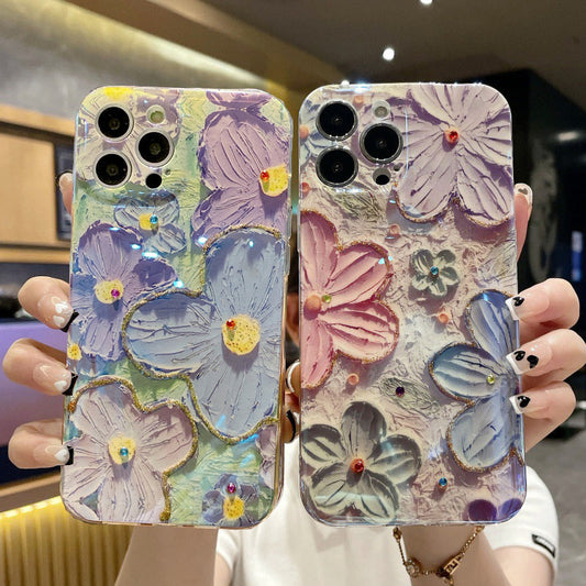 Ins Hot Oil Painting Flower Samsung/iPhone Case - imhave