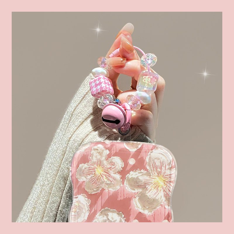 Oil Painting Air Cushion Wave White Flower iPhone Case