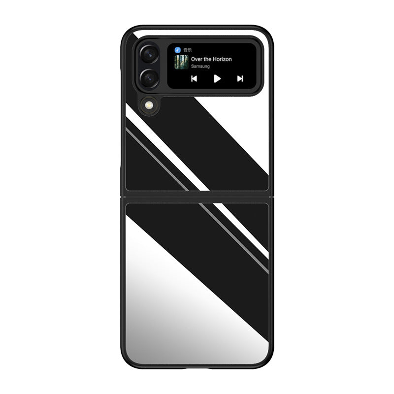 Stainless Steel Brushed Back Plate Phone Case For Samsung Z Flip4 - imhave