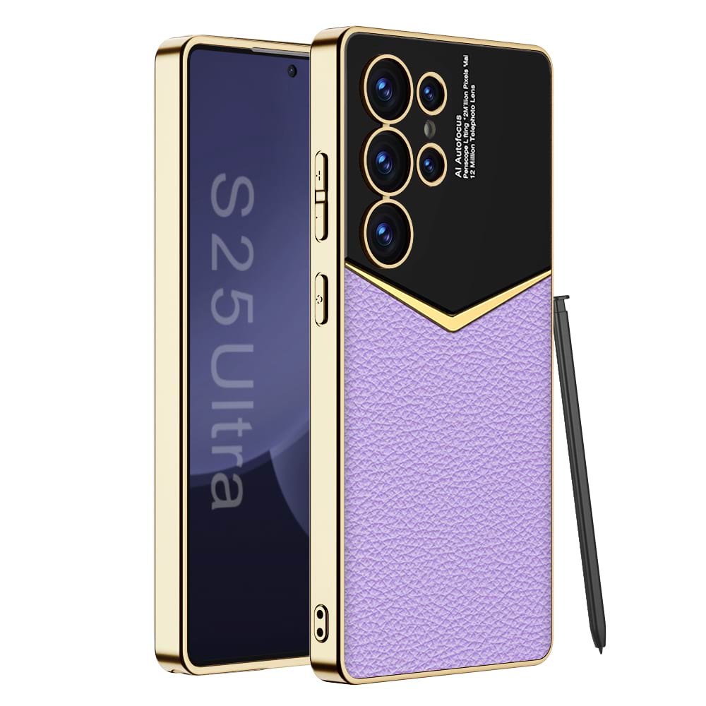 Electroplated Leather Samsung Galaxy S25 S24 S23 Ultra Phone Case