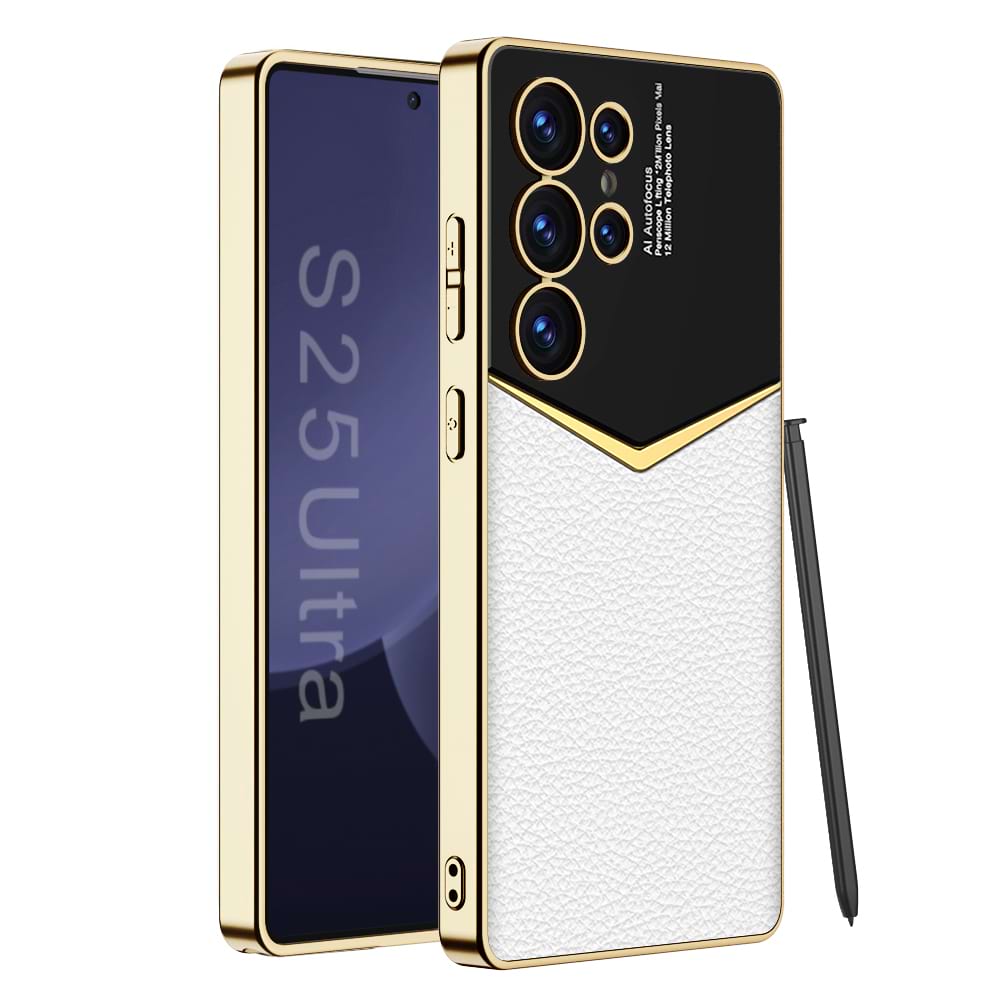 Electroplated Leather Samsung Galaxy S25 S24 S23 Ultra Phone Case