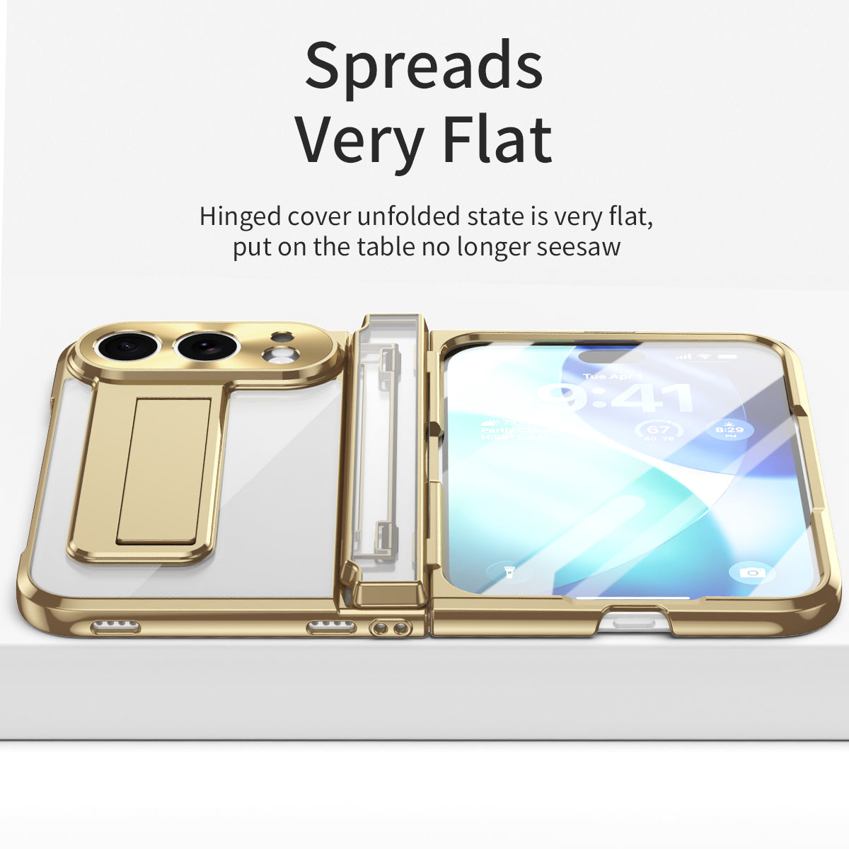 iPhone Duo | Clear Case with Hidden Kickstand, Hinge Protection & Glass Front