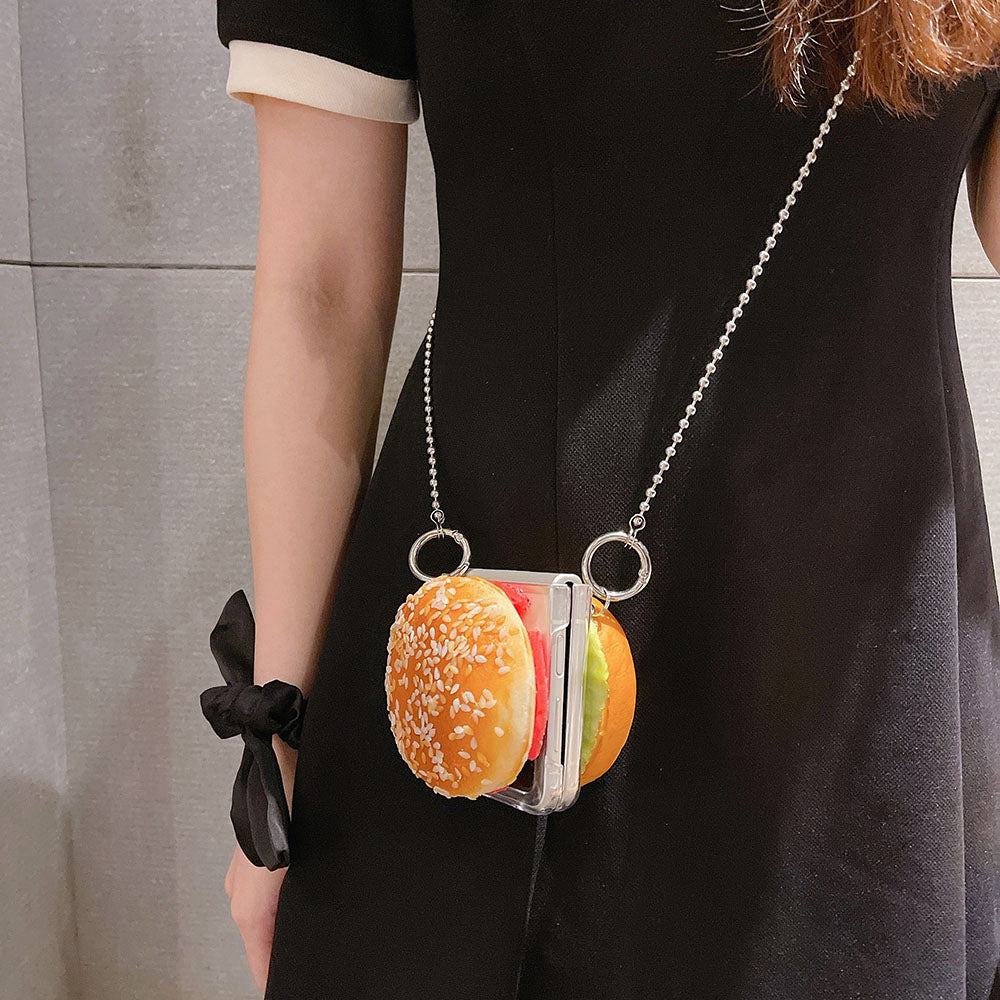 Fun Spoof Three-dimensional Hamburger For Samsung Galaxy Z Flip3/4 Case