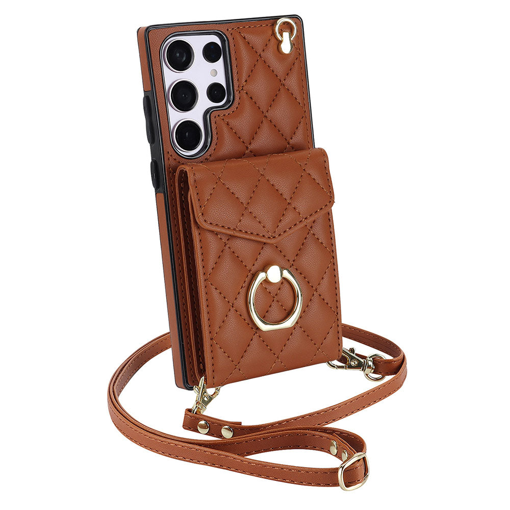 Accordion Leather Card Holder Crossbody Samsung Case - imhave