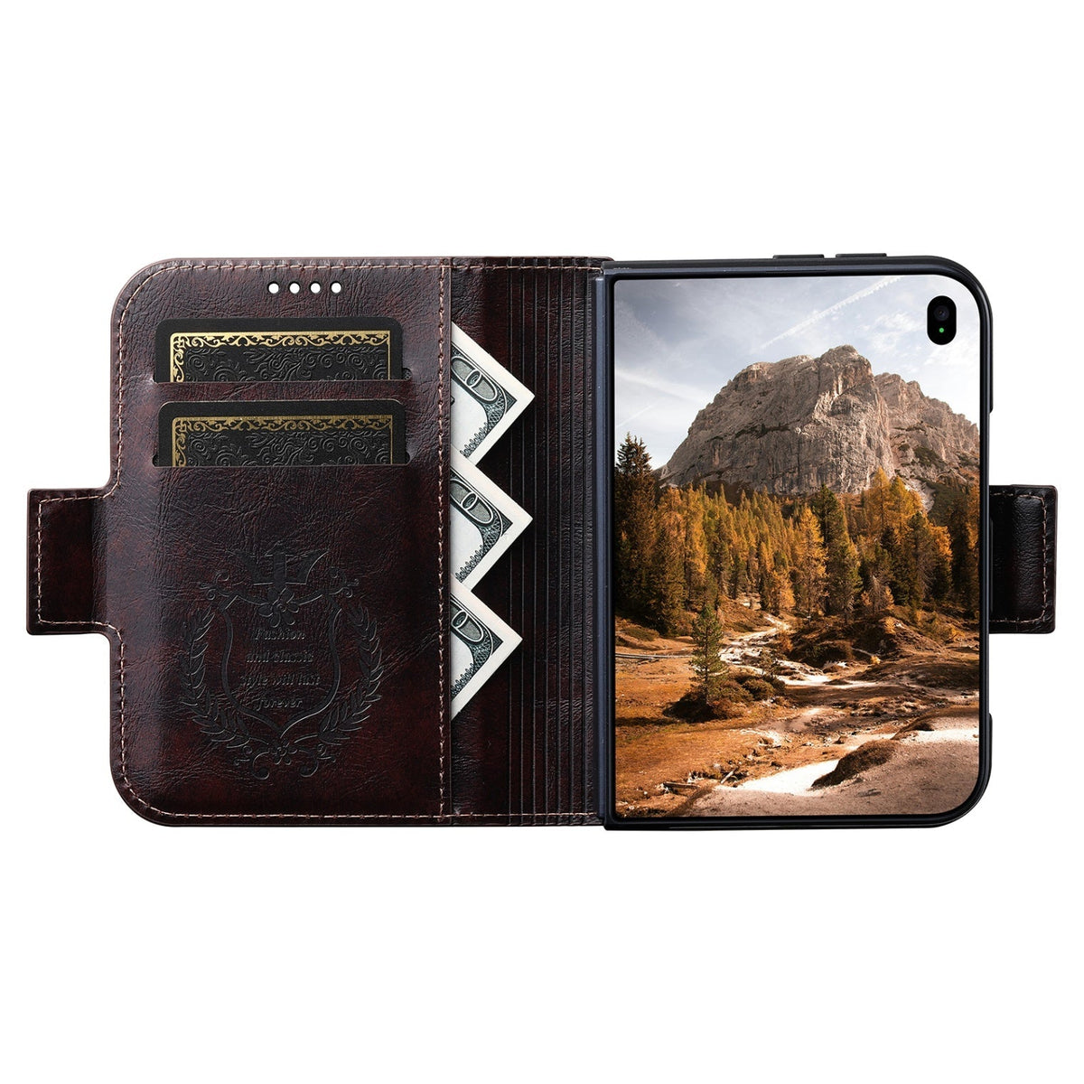 iPhone Duo | Distressed Leather Wallet Case with Card Slots & Magnetic Closure