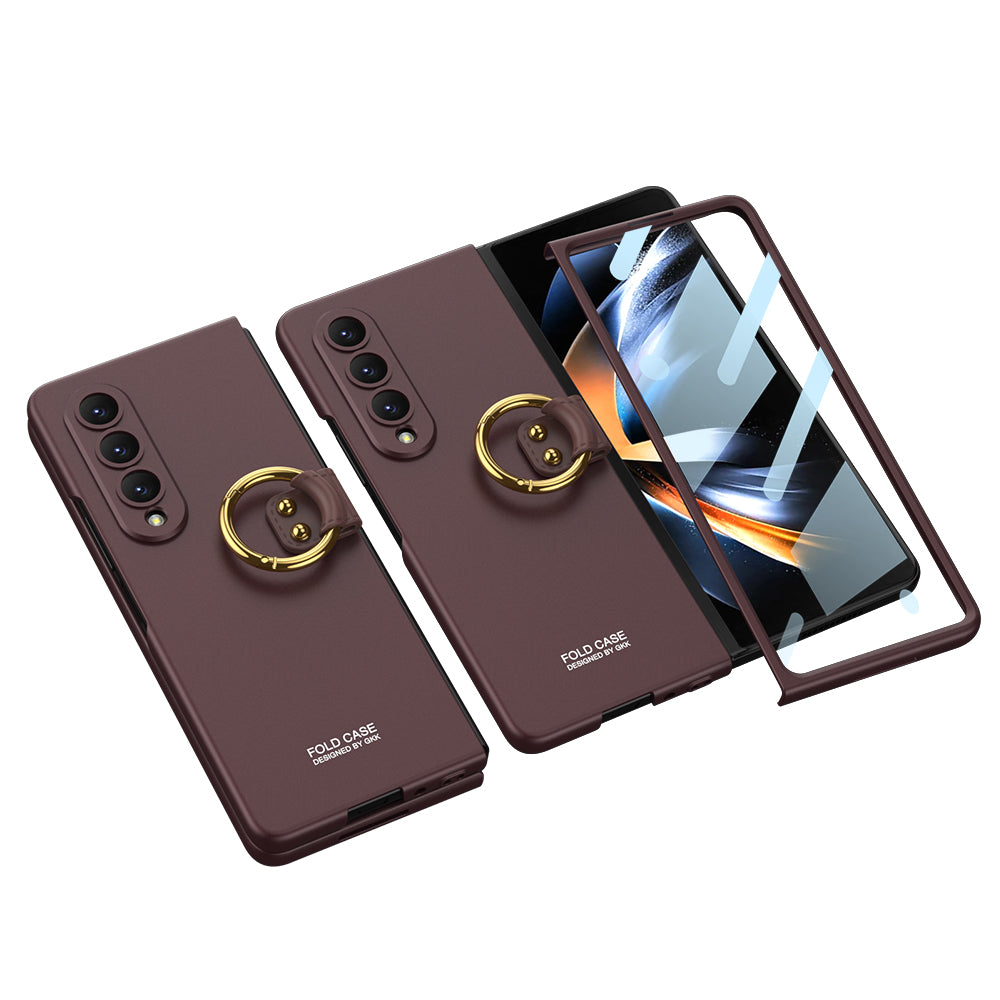 Ultra-thin Ring Holder Tempered Film Cover for Galaxy Z Fold4