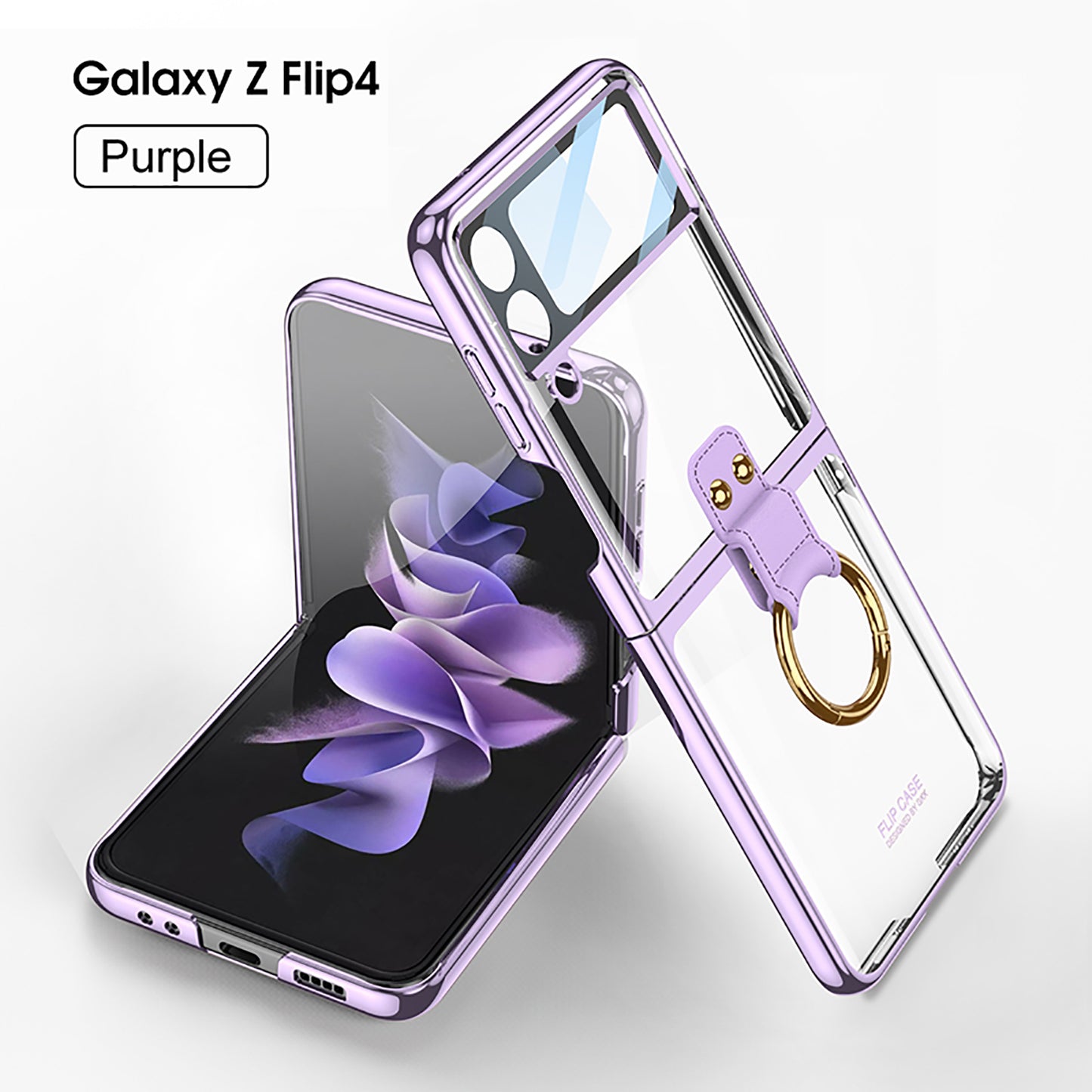 Phantom Plating Anti-drop Ring Bracket Case for Samsung Galaxy Z Flip5/Flip4