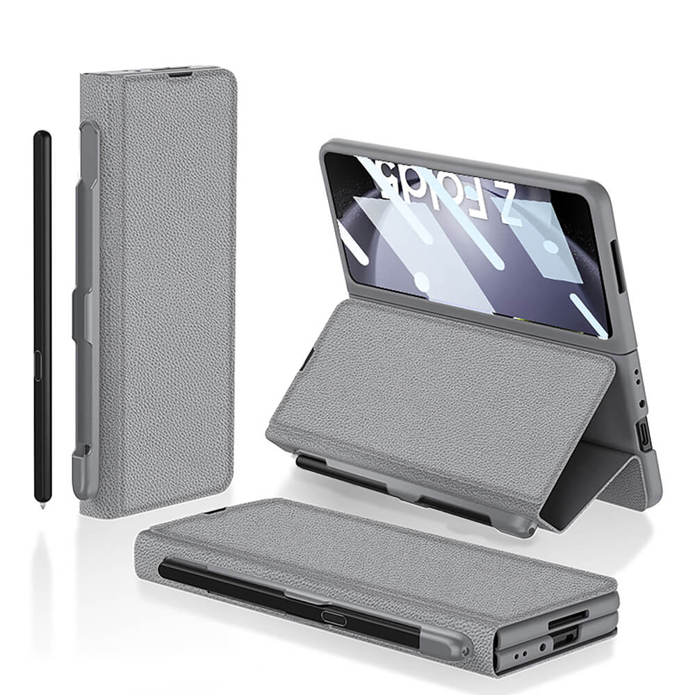 Business Flip Leather Case S Pen Slot for Samsung Galaxy Z Fold 3/4/5