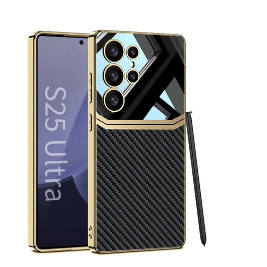 Luxury Leather Plating Case for Galaxy S23 Ultra
