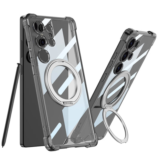 Magnetic 360° Rotating Metal Stand 4-Corners Anti-Drop Case for Galaxy S24 Ultra