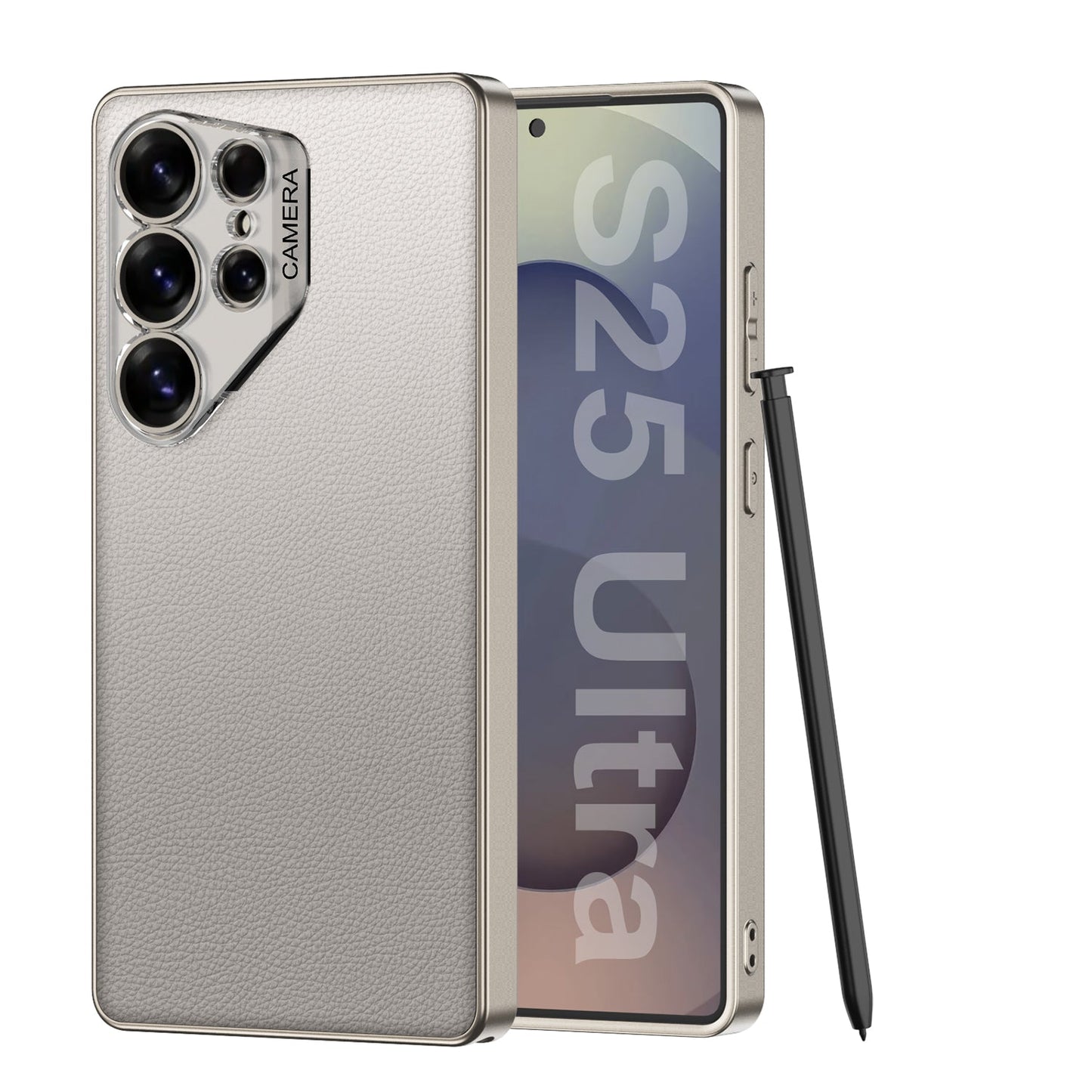 Ultra Thin Camera Lens Protector Leather Case for Galaxy S23 Ultra