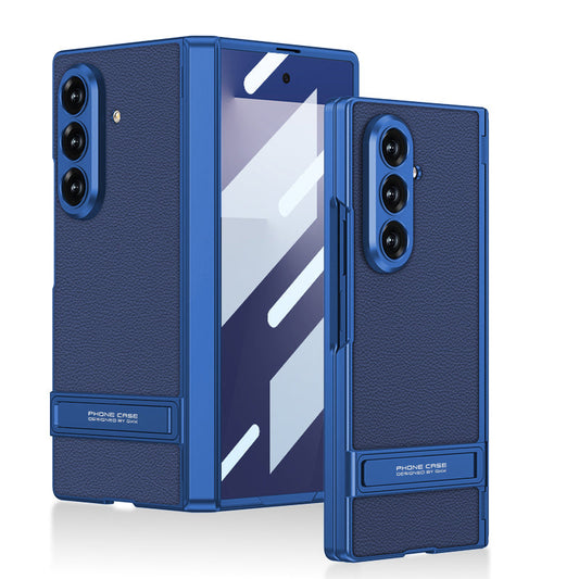 Magnetic Hinge Integrated Film Holder Leather Case for Galaxy Z Fold7