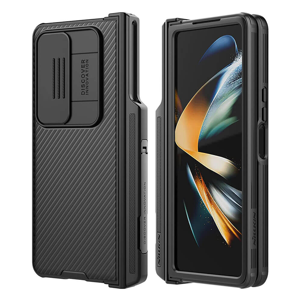 Metal Bracket Lens slide Protector Case with S Pen Slot for Galaxy Z Fold4