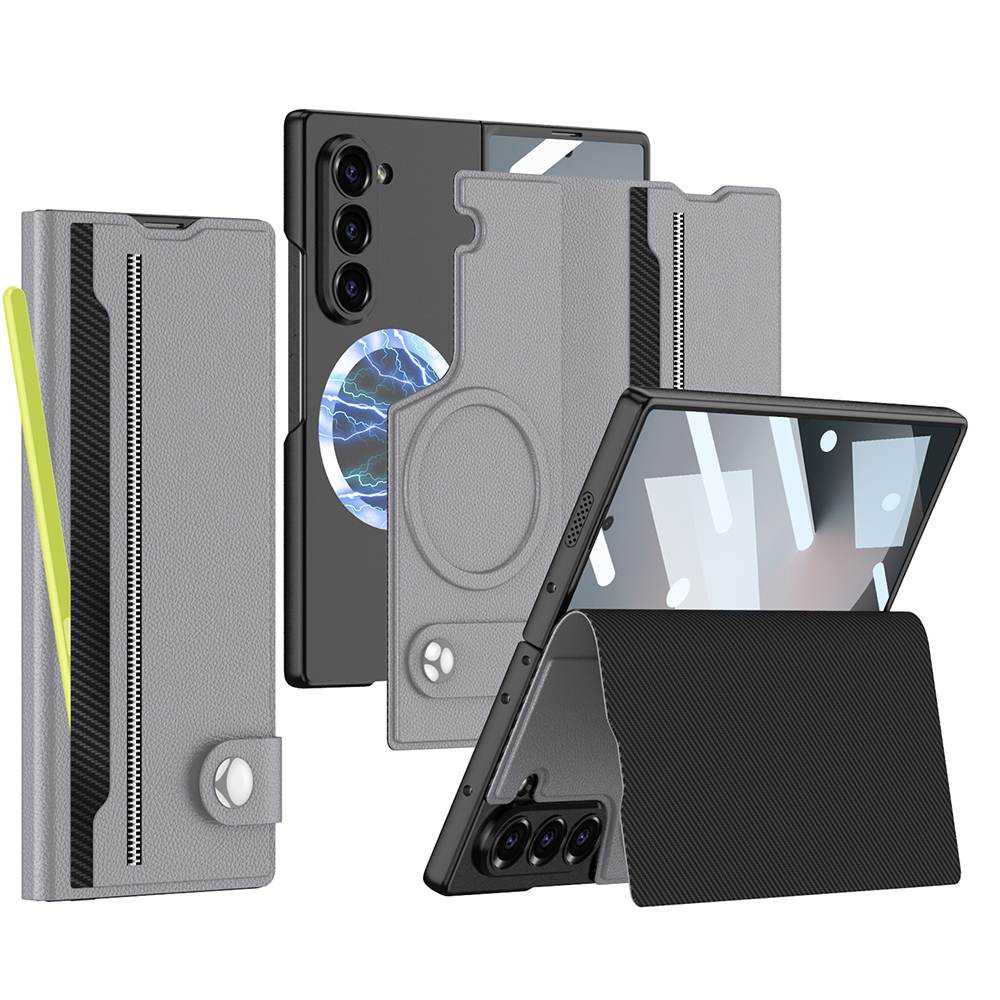 Magnetic Removable Multifunctional Leather Wallet Card Holder Case for Galaxy Z Fold6/Fold5