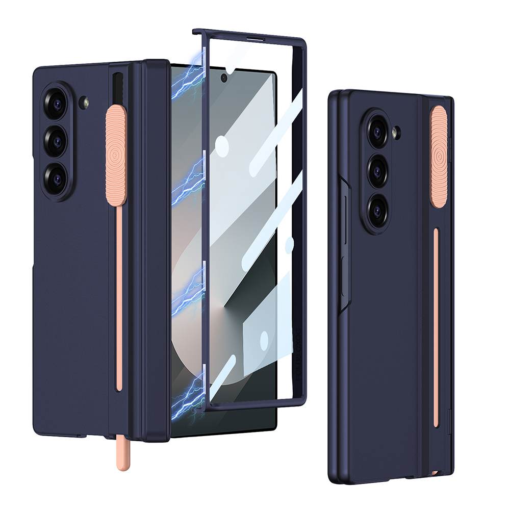 Magnetic Hinge Hidden Pull-out Pen & S Pen Slot Integrated Glass Film Case for Samsung Galaxy Z Fold6